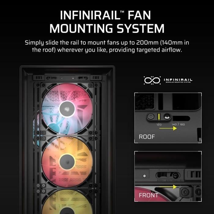 Boitier PC - CORSAIR - FRAME 5000D Mid-Tower Airflow Case - Radiateur jusqu'a 420 mm - Noir