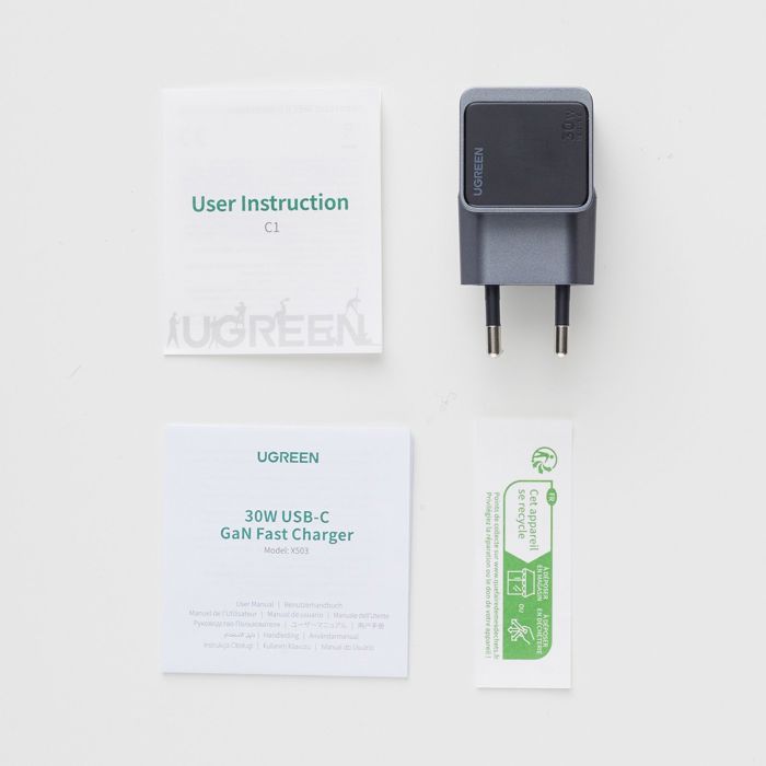 Chargeur secteur GaN - UGREEN - USB-C - 30W - Gris