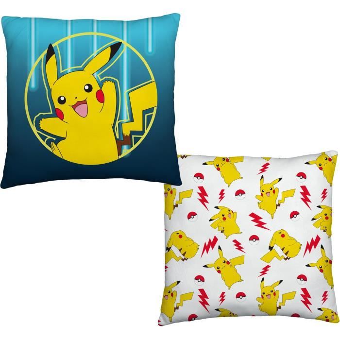 Set de chambre - POKEMON - Pikachu - Housse 140 x 200 cm + Taie 63 x 63 cm + Coussin 30 x 30 cm + Masque de sommeil
