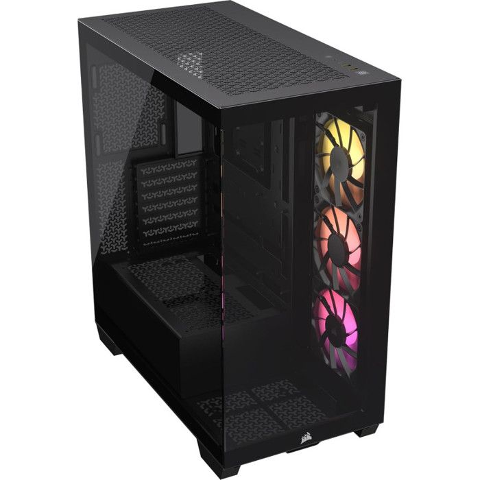 Boitier PC - CORSAIR - 3500X RSR ARGB Tempered Glass Mid-Tower - 3 ventilateurs ARGB a rotor inversé - Noir