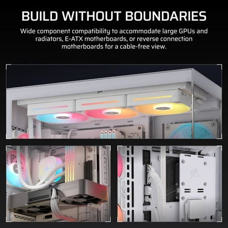 Boitier PC - CORSAIR - 3500X LXR LINK Tempered Glass Mid-Tower - 3 ventilateurs RGB a rotor inversé - Blanc