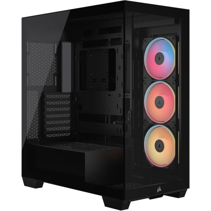 Boitier PC - CORSAIR - 3500X LXR LINK Tempered Glass Mid-Tower - 3 ventilateurs RGB a rotor inversé - Noir
