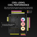 Boitier PC - CORSAIR - 3500X LXR LINK Tempered Glass Mid-Tower - 3 ventilateurs RGB a rotor inversé - Noir