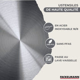 Batterie de cuisine - Tous feux dont induction - FACKELMANN - Geneva - Inox - 2 poeles 20 et 24, 3 casseroles et 6 ustensiles