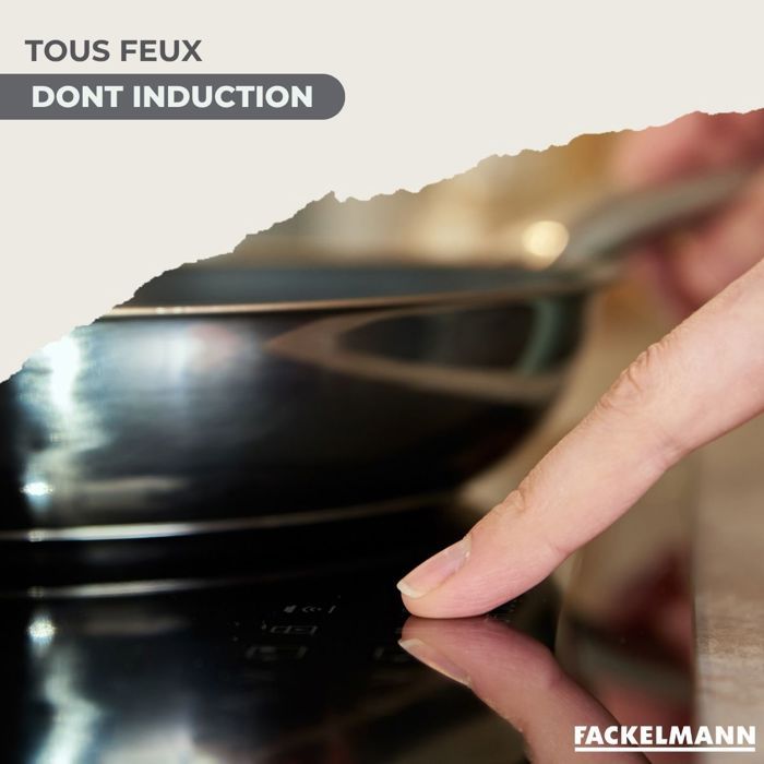 Batterie de cuisine - Tous feux dont induction - FACKELMANN - Geneva - Inox - 2 poeles 20 et 24, 3 casseroles et 6 ustensiles
