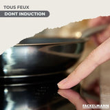 Batterie de cuisine - Tous feux dont induction - FACKELMANN - Geneva - Inox - 2 poeles 20 et 24, 3 casseroles et 6 ustensiles