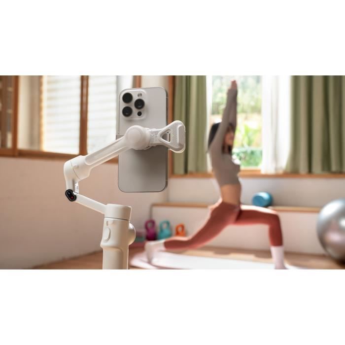 Stabilisateur smartphone - INSTA360 - Flow 2 - Suivi panoramique 360° - Stabilisation 3 axes - Blanc