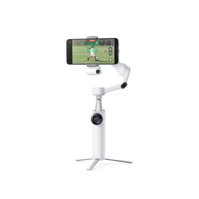 Stabilisateur smartphone - INSTA360 - Flow 2 - Suivi panoramique 360° - Stabilisation 3 axes - Blanc