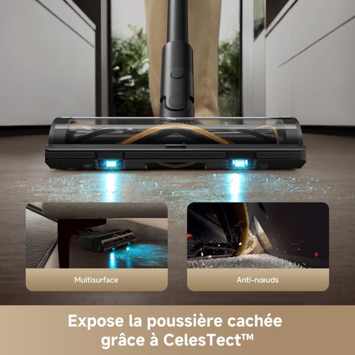 Aspirateur Balai sans Fil - DREAME Z10 - 210AW - Filtration 99,99% HEPA H14 - Détection poussiere - Réglage Auto de l'Aspiration