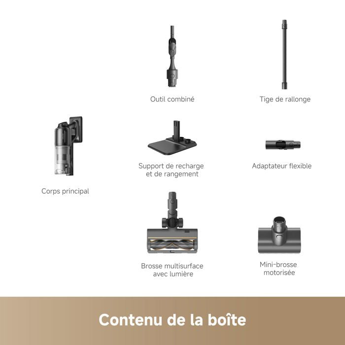 Aspirateur Balai sans Fil - DREAME Z10 - 210AW - Filtration 99,99% HEPA H14 - Détection poussiere - Réglage Auto de l'Aspiration