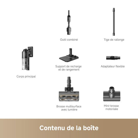 Aspirateur Balai sans Fil - DREAME Z10 - 210AW - Filtration 99,99% HEPA H14 - Détection poussiere - Réglage Auto de l'Aspiration