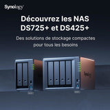 Serveur NAS PME - SYNOLOGY - DS725+ - 2 baies - 4 Go de RAM