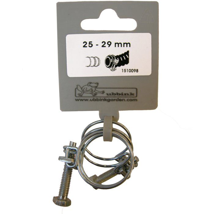 Lot de 2 colliers de serrage - UBBINK - Diamètre 25-29 mm - Galvanisés - Pour tuyau spiralé