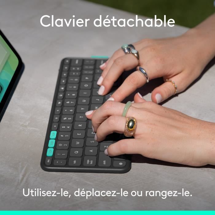 Etui clavier - Logitech - Flip Folio - Pour iPad et iPad Air 11 pouces (M4 et M5) (M2, M3 & M4) (5e génération) - Graphite