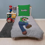 Parure de lit réversible - MARIO BROS - Mario et Luigi - Microfibre - 1 housse de couette 140 x 200 cm + 1 taie 63 x 63 cm