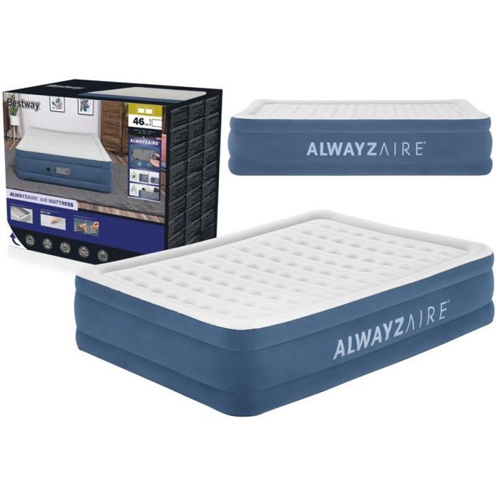 Matelas gonflable - BESTWAY - 67624 - 203x152x46 cm - Bleu/Blanc - Camping