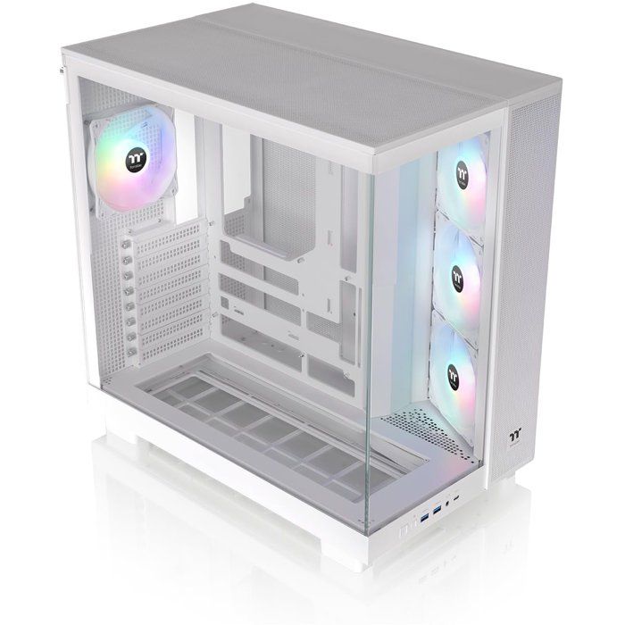 Boîtier PC sans alimentation - THERMALTAKE - View 380 XL TG ARGB Snow - Moyen tour - Format ATX - 4x120mm A-RGB inclus - Blanc