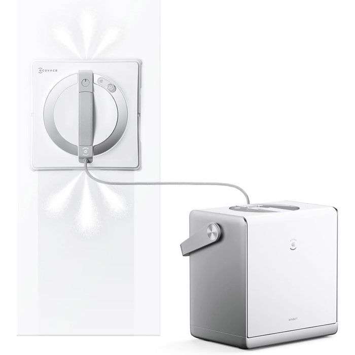 ECOVACS W2s OMNI - Robot Nettoyeur de vitres avec Station - Nettoyage Intelligent Bord a Bord TruEdge - Charge en Fonctionnement