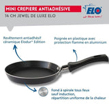 Ensemble de  2 mini poele a crepe - ELO - Jewel de Luxe - Ř 14 cm - Revetement céramique