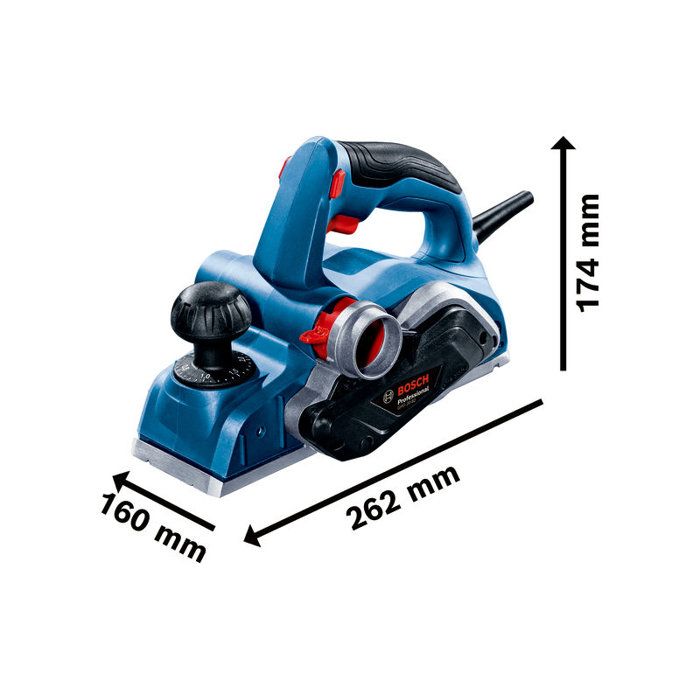 Rabot électrique filaire - BOSCH PROFESSIONAL - GHO 20-82 - 700 W - Semelle aluminium haute précision - Largeur 82 mm