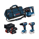 COMBO KIT 3 OUTILS 18V : GSR 18V-65 + GDX 18V-285 + GBH 18V-22 +GBA 18V 3x5,0Ah + GAL 12V-18V-80 + sac