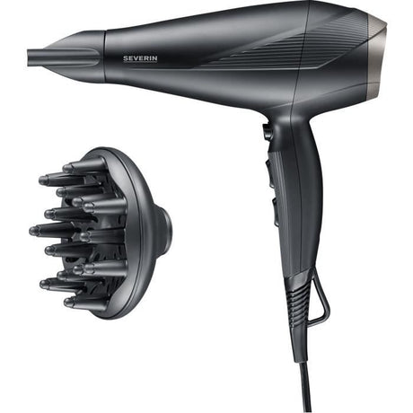 Seche-cheveux ionique - SEVERIN - HT 0167 - Pro - Diffuseur & Concentrateur - 2300 W - 3 niveaux de température - Noir