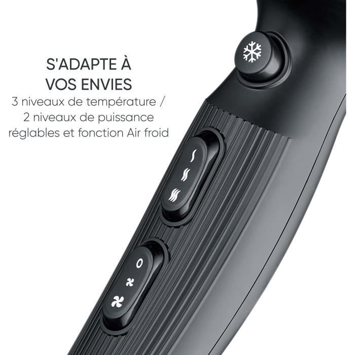 Seche-cheveux ionique - SEVERIN - HT 0167 - Pro - Diffuseur & Concentrateur - 2300 W - 3 niveaux de température - Noir