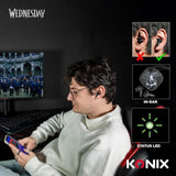 Ecouteurs - San fil - Konix - Mercredi - Smartphones et tablettes - Autonomie 6 h + 22 h boitier - Résistance IPX4 - Noir