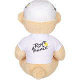 Peluche officielle du Tour de France - GIPSY TOYS - Ours maillot et casquette meilleur jeune vainqueur blanc - 24 cm