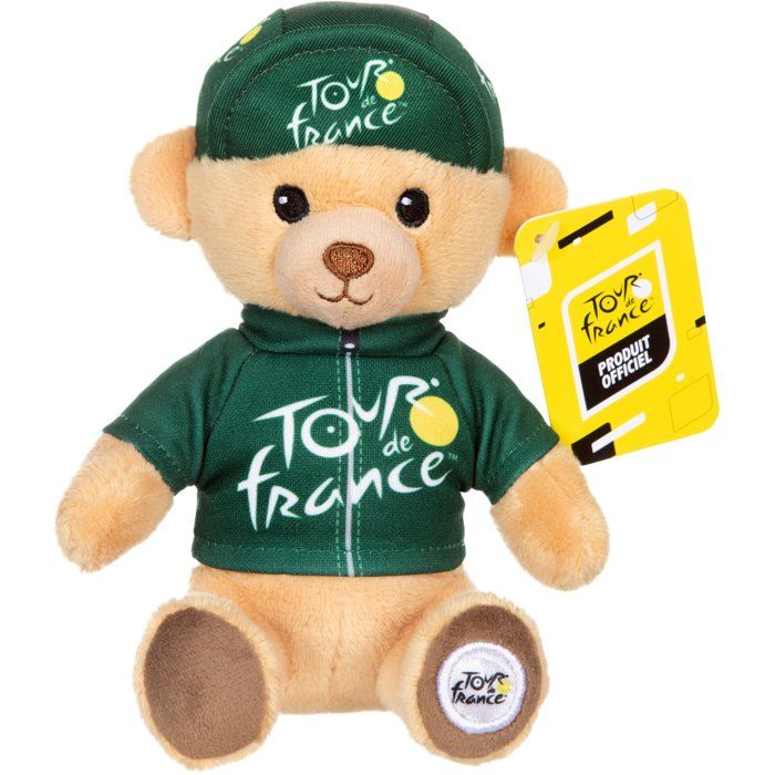 Peluche officielle du Tour de France - GIPSY TOYS - Tour de France - Ours maillot et casquette sprinteur vert - 15 cm