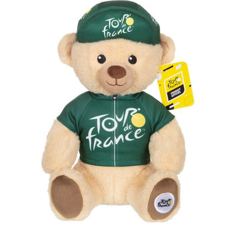 Peluche officielle du Tour de France - GIPSY TOYS - Tour de France - Ours maillot et casquette sprinteur vert - 24 cm