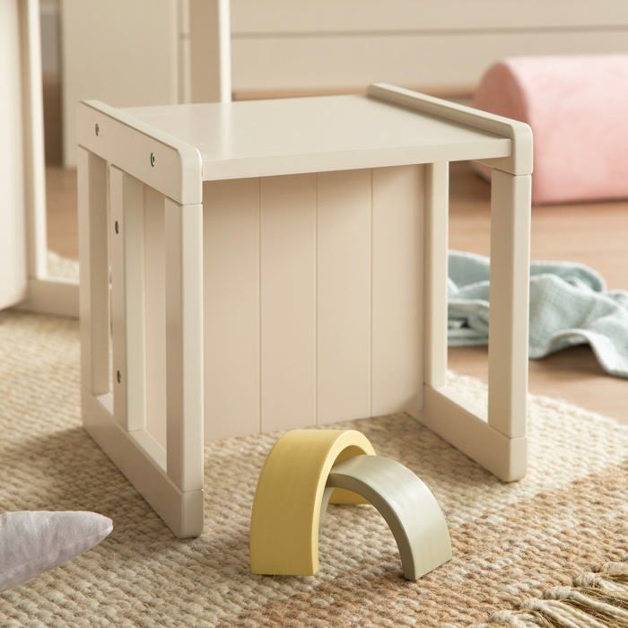 Tabouret évolutif enfant - ROBA - 3 hauteurs - Style campagne - Beige / Cachemire
