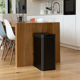 Poubelle de cuisine automatique 70L  -  Ouverture papillon - Acier inox avec cerclage - Modele SILVERLAKE - KITCHEN MOVE