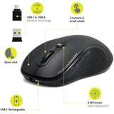 Souris sans fil - PORT Designs - 910010 - Bluetooth & 2.4 GHz - Essentielle - Noir