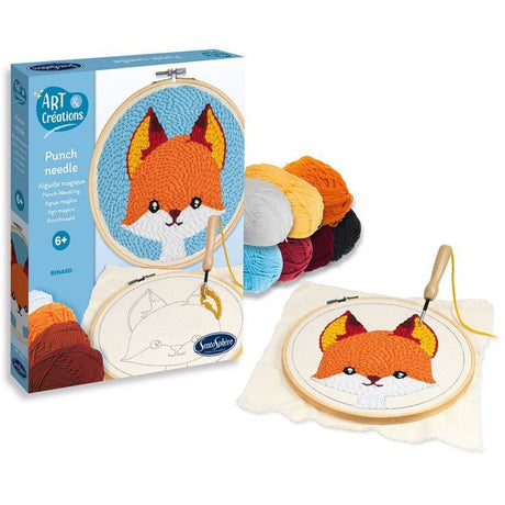 Broderie aiguille magique - SENTOSPHERE - Art & Créations - Punch Needle - Renard - Initiation au crochet - Des 6 ans