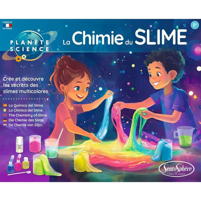 Kit Scientifique - SENTOSPHERE - La chimie du Slime - Pâtes gluantes - Gomme Origine Naturelle - Lavable facilement - Des 8 ans
