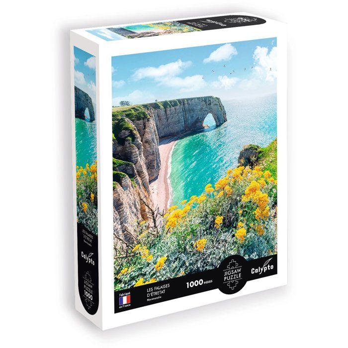 Puzzle - SENTOSPHERE - Calypto - 1000 pieces - Les Falaises d'Etretat - Normandie - Toucher soyeux - Des 9 ans