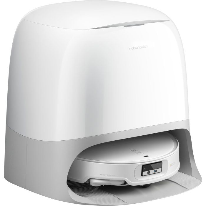 Aspirateur robot laveur - Roborock - Qrevo CurvX - 22 000 Pa - Navigation RetractSense LiDAR - Blanc