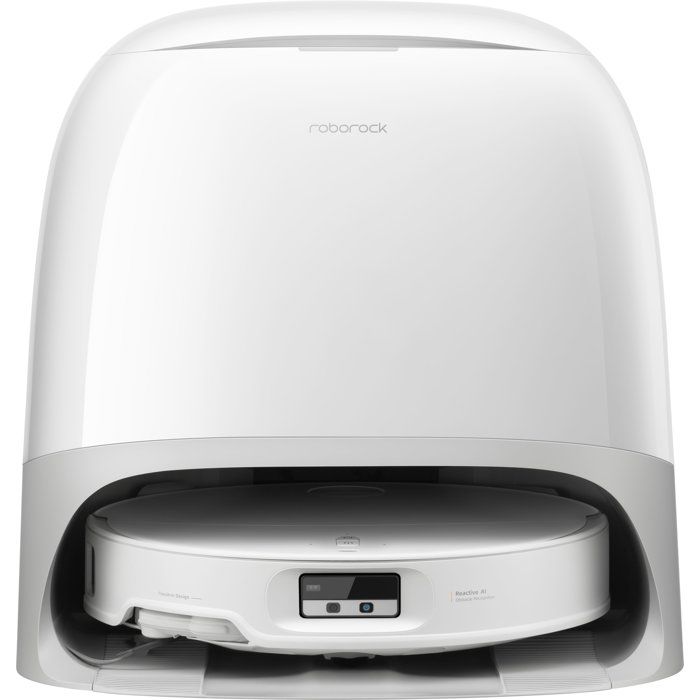 Aspirateur robot laveur - Roborock - Qrevo CurvX - 22 000 Pa - Navigation RetractSense LiDAR - Blanc