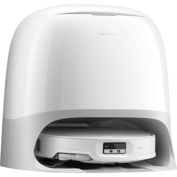 Aspirateur robot laveur - Roborock - Qrevo CurvX - 22 000 Pa - Navigation RetractSense LiDAR - Blanc