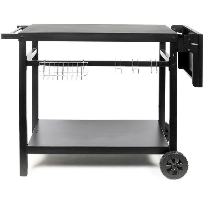 Desserte pour plancha avec tablette rabattable - LIVOO - GS170N  - 2 roues crantées Ř15 cm - Plateau supérieur 85 x 50 cm