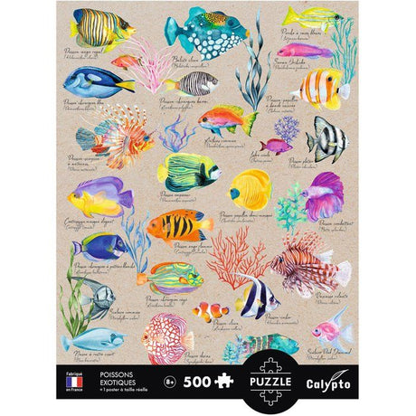 Puzzle - SENTOSPHERE - Calypto - 500 pieces - Poissons exotiques - Toucher soyeux - Des 8 ans