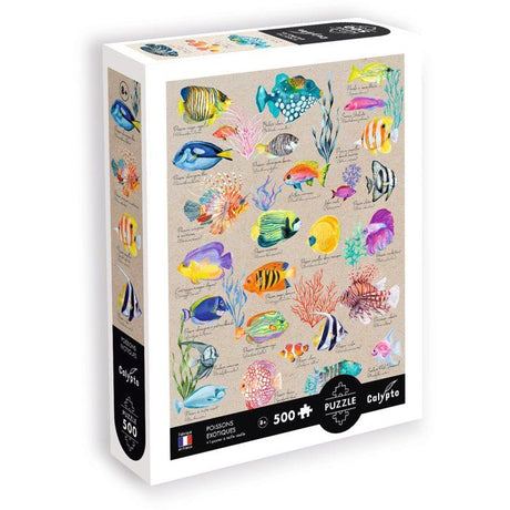 Puzzle - SENTOSPHERE - Calypto - 500 pieces - Poissons exotiques - Toucher soyeux - Des 8 ans