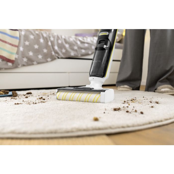 Aspirateur Balai Laveur sans fil Karcher FCV 4 Dry - Eau et Poussieres - 200 m² - aspire lave et seche - station de séchage comprise