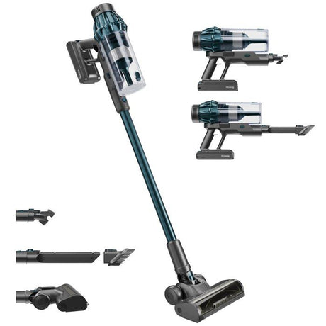 Aspirateur balai 2-en-1 sans fil - H.KoeNIG UPX32 - 30000 Pa - 50 min - 0,8 L - Bleu