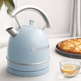 Bouilloire vintage - SWEISS - KTL6 - 2200 W - 1,8 L - Socle 360° - Bleu