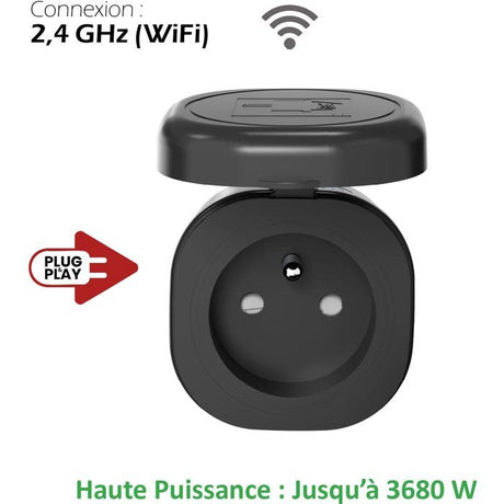 Prise connectée extérieure - KYF - Wifi - Avec compteur d'énergie