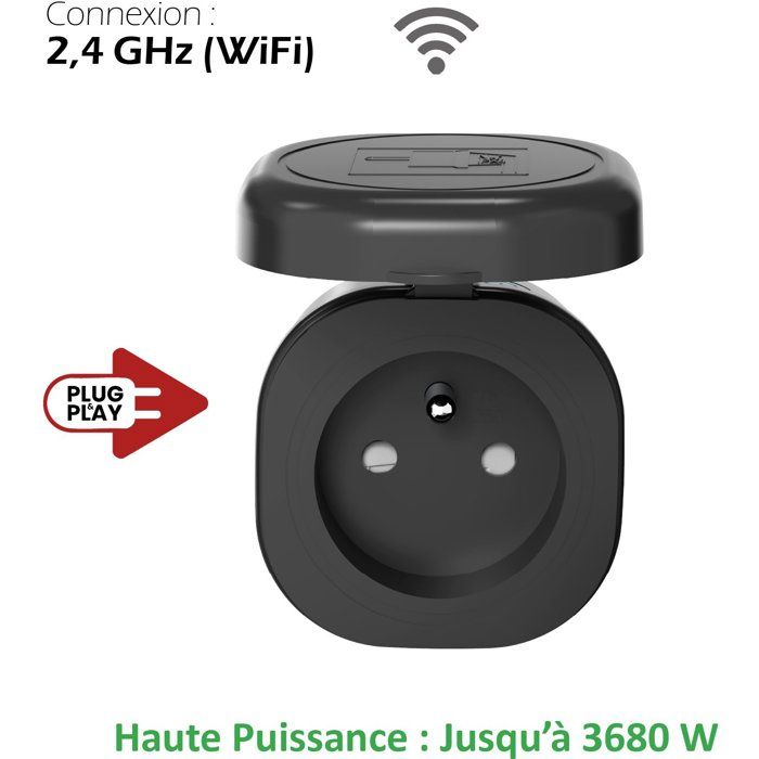 Prise connectée extérieure - KYF - Wifi - Avec compteur d'énergie