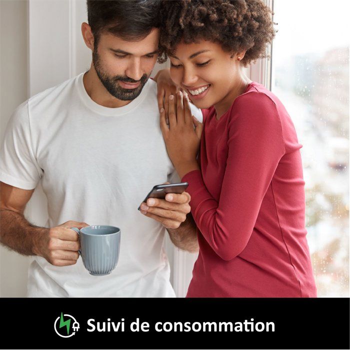 Prise encastrée connectée intérieure - KYF - Wifi - Avec compteur d'énergie + Prise USB et USB - C