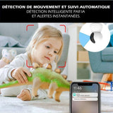 Caméra intérieure filaire - KYF - Rotative - Full HD - 4MP Motorisée P/T - Sirene intégrée